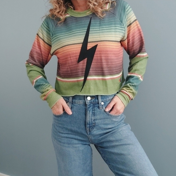 Aviator Nation Bolt Crop in Tulum Jungle Green - Picture 10 of 10